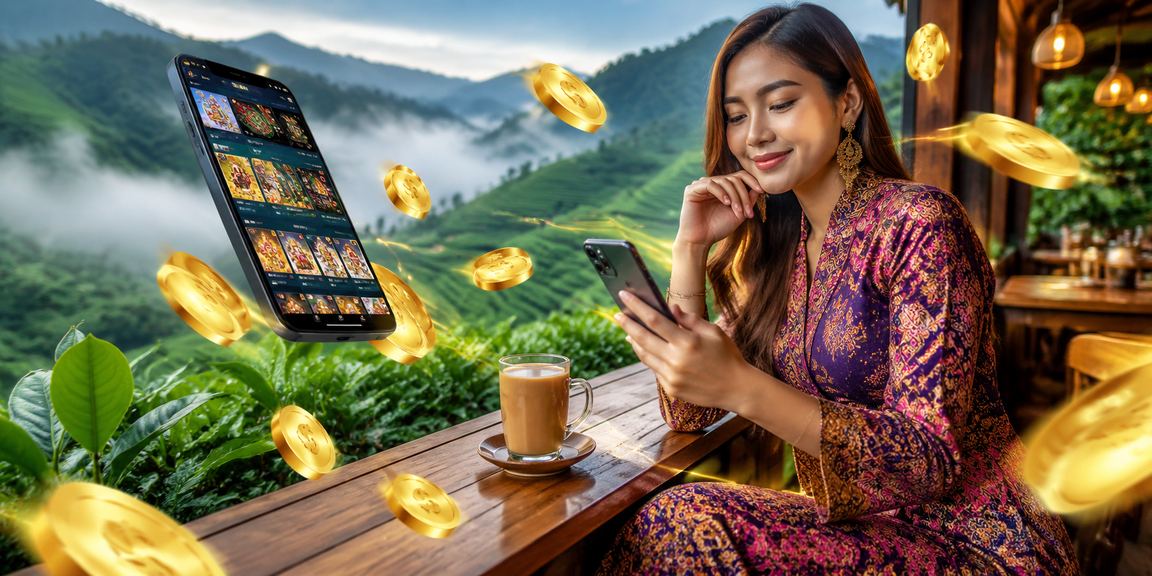 Proses deposit dalam talian Malaysia menggunakan motif batik sebagai latar